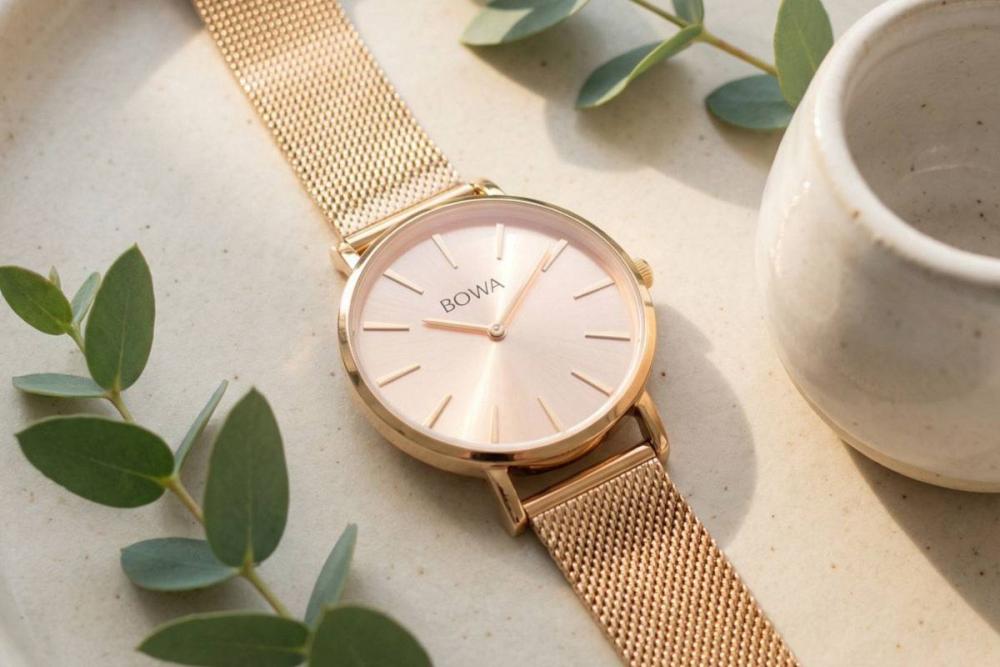 BOWA New York Pink-Gold Mesh 38 női karóra