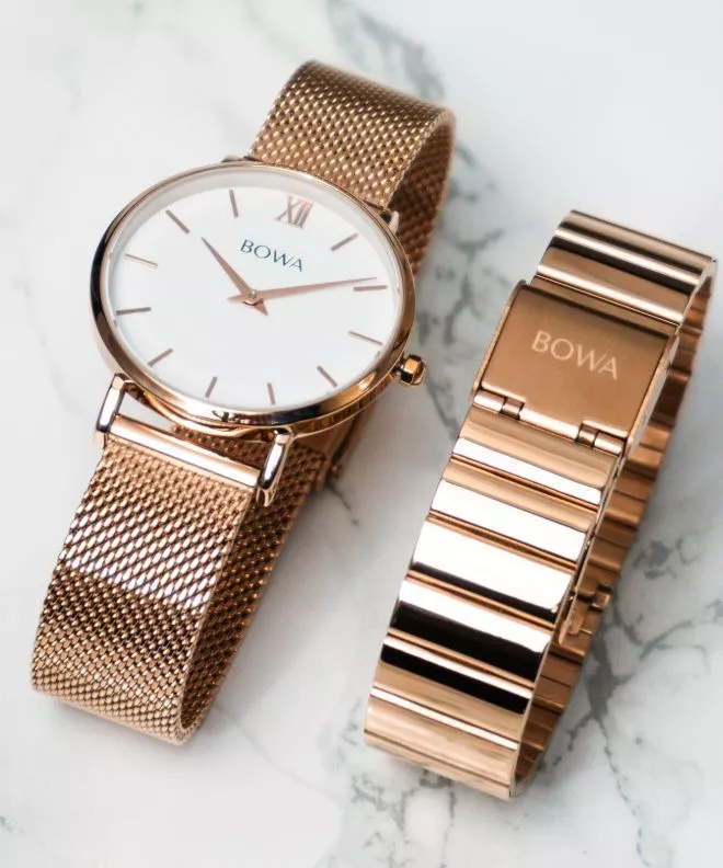 BOWA London White Rose-Gold 33 SET Női Karóra LO337-27-167M