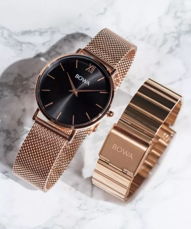 BOWA London Black Rose-Gold 33 SET Női Karóra LO337-17-167M