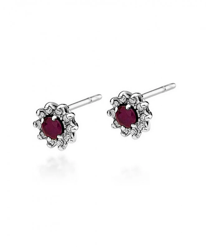 Bonore - Fehér Arany 585 - Rubin 0,15 ct fülbevalók 128825