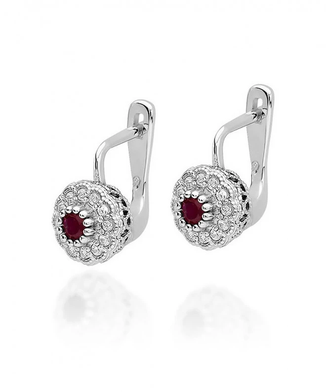 Bonore - Fehér Arany 585 - Rubin 0,15 ct fülbevalók 128827