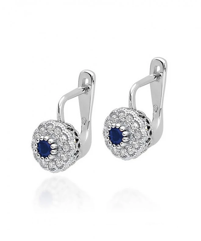 Bonore - Fehér Arany 585 - Zafír 0,15 ct fülbevalók 128828
