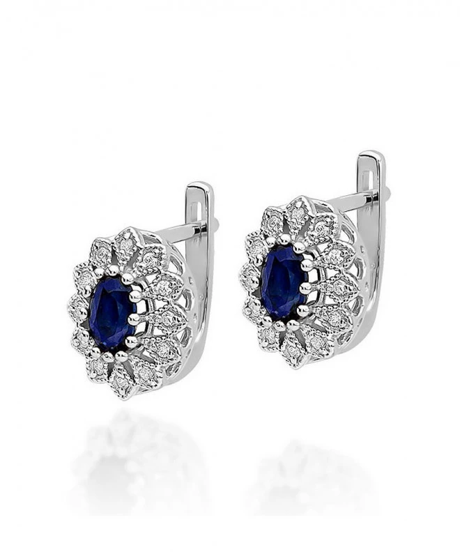 Bonore - Fehér Arany 585 - Zafír 0,7 ct fülbevalók 128830