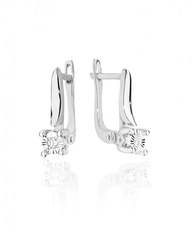 Bonore - Fehér Arany 585 - Gyémánt 0,03 ct fülbevalók 128773