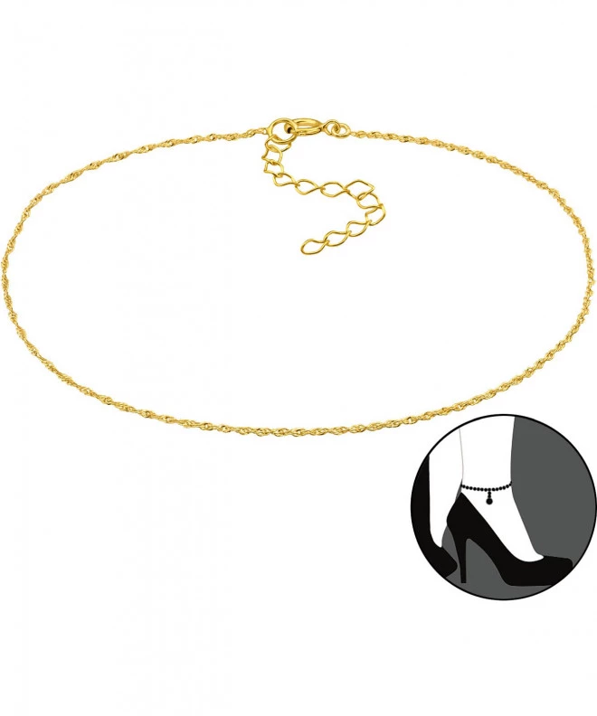 Bonore Hossz 26 cm, Szélesség 0.5 mm - Aranyozott Ezüst 925 lánc 168079