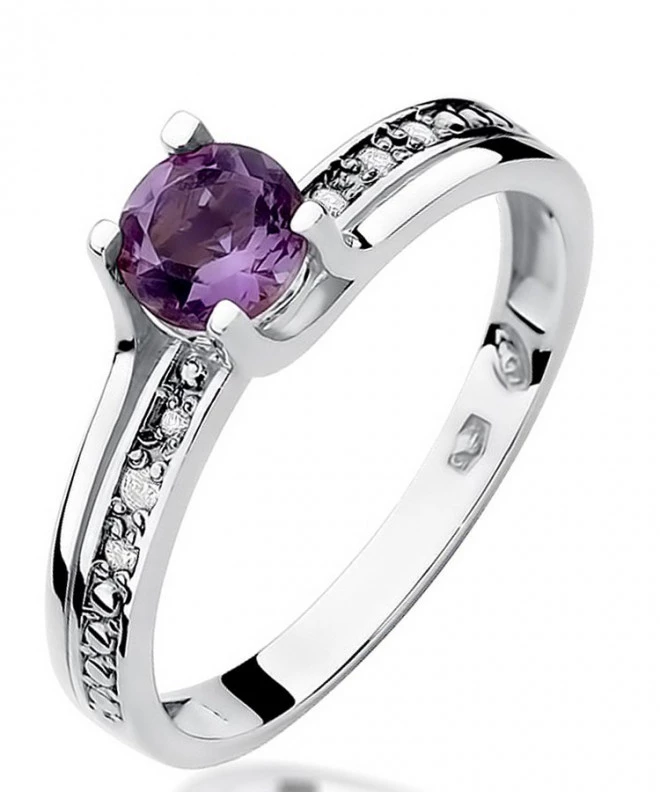 Bonore - Fehér Arany 585 - Ametiszt 0,5 ct gyűrű 105810