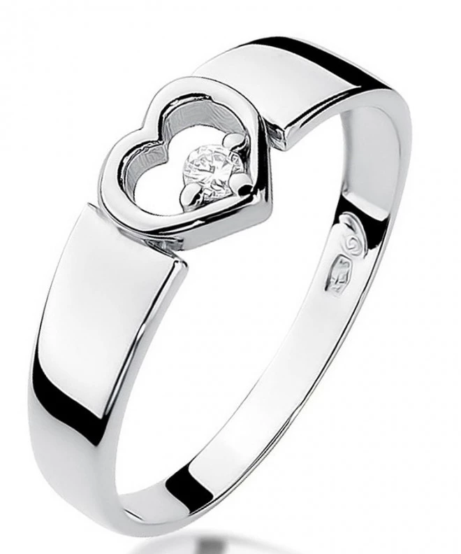 Bonore - Fehér Arany 585 - Gyémánt 0,04 ct gyűrű 107828