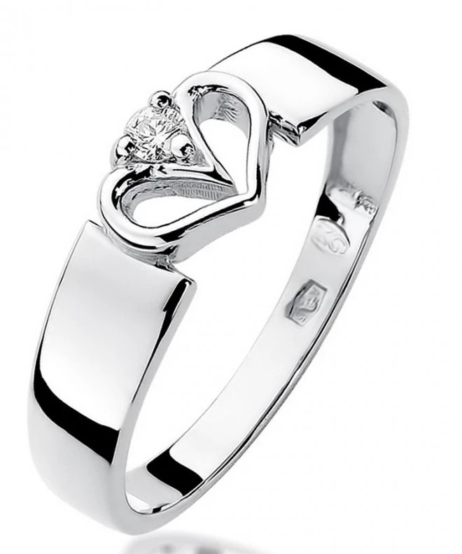 Bonore - Fehér Arany 585 - Gyémánt 0,04 ct gyűrű 107829
