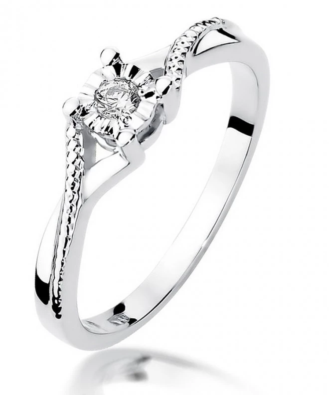 Bonore - Fehér Arany 585 - Gyémánt 0,08 ct gyűrű 109910
