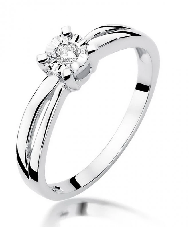 Bonore - Fehér Arany 585 - Gyémánt 0,08 ct gyűrű 109909