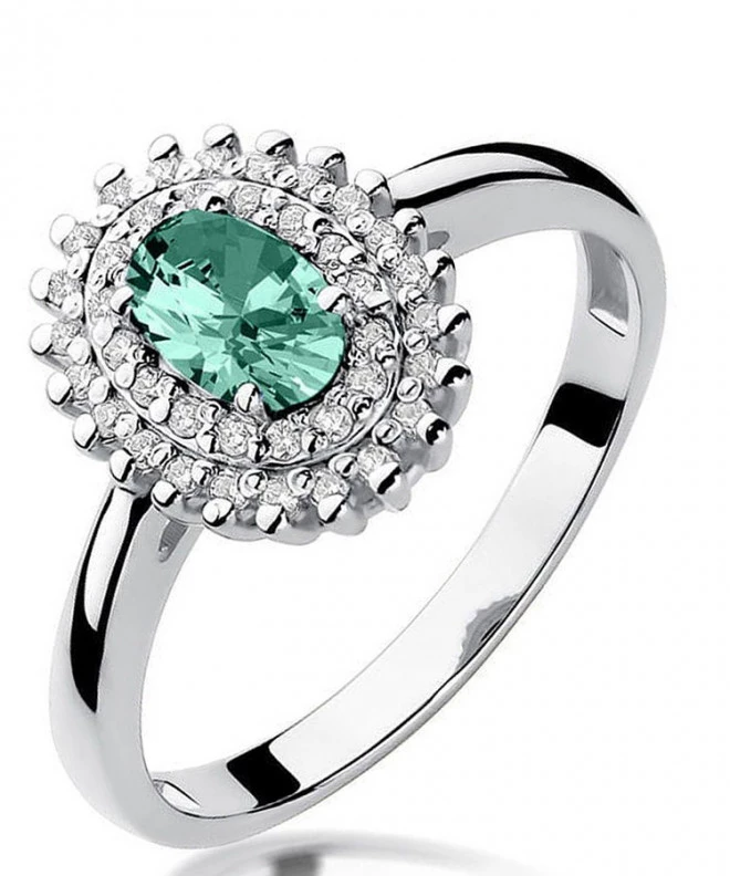 Bonore - Fehér Arany 585 - Smaragd 0,4 ct gyűrű 125447
