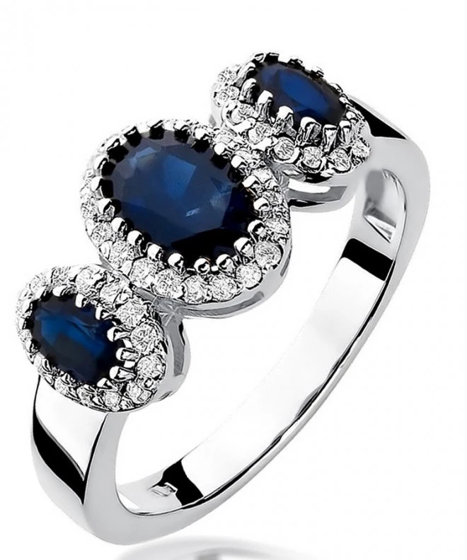 Bonore - Fehér Arany 585 - Zafír 0,9 ct gyűrű 123418