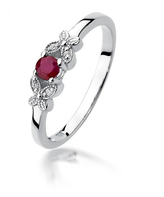 Bonore - Fehér Arany 585 - Rubin 0,15 ct gyűrű 122372