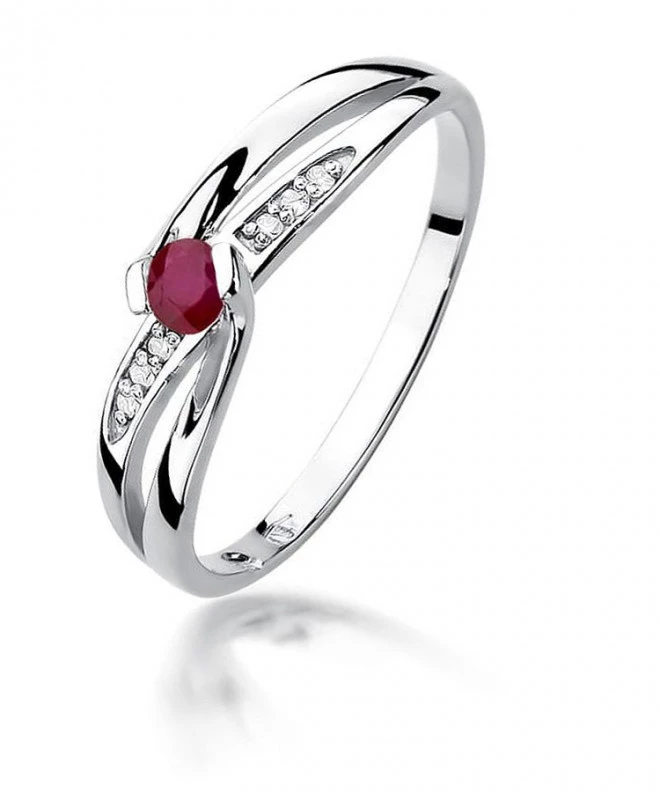 Bonore - Fehér Arany 585 - Rubin 0,15 ct gyűrű 122373