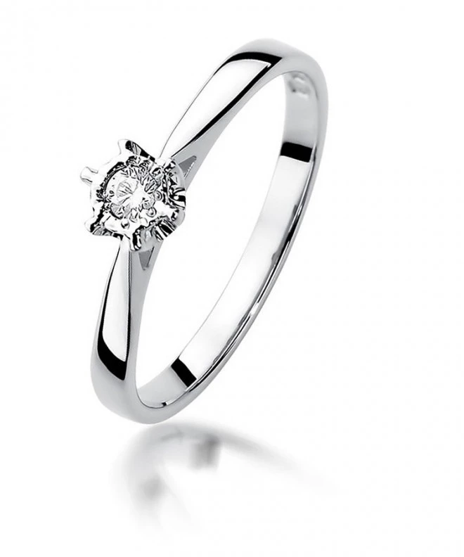 Bonore - Fehér Arany 585 - Gyémánt 0,05 ct gyűrű 107833