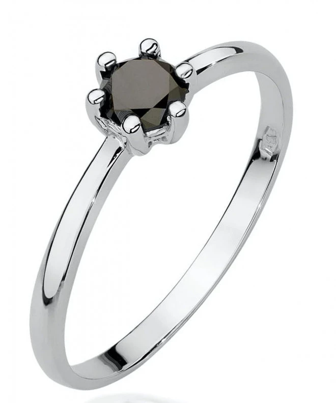 Bonore - Fehér Arany 585 - Fekete Gyémánt 0,3 ct gyűrű 119312