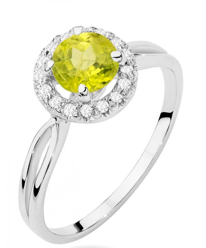 Bonore - Fehér Arany 585 - Olivin 0,9 ct gyűrű 120335