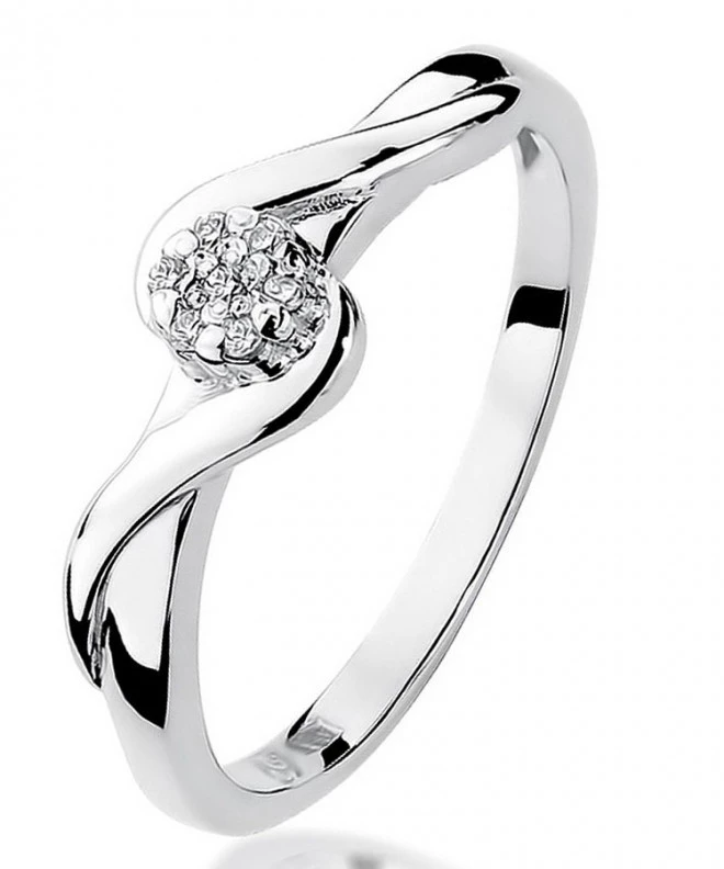 Bonore - Fehér Arany 585 - Gyémánt 0,04 ct gyűrű 106814