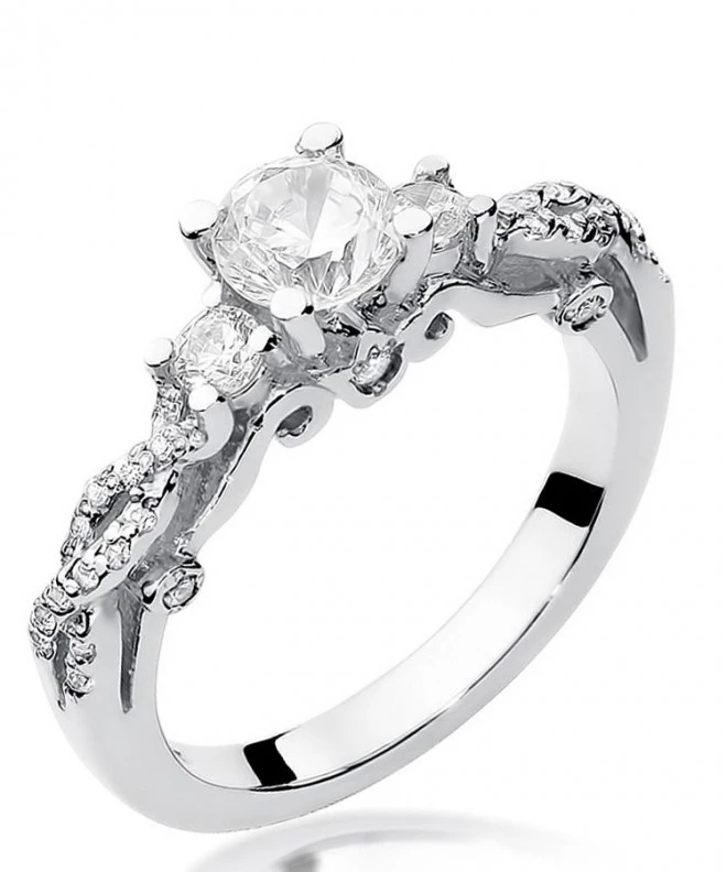 Bonore - Fehér Arany 585 - Gyémánt 0,5 ct gyűrű 117245