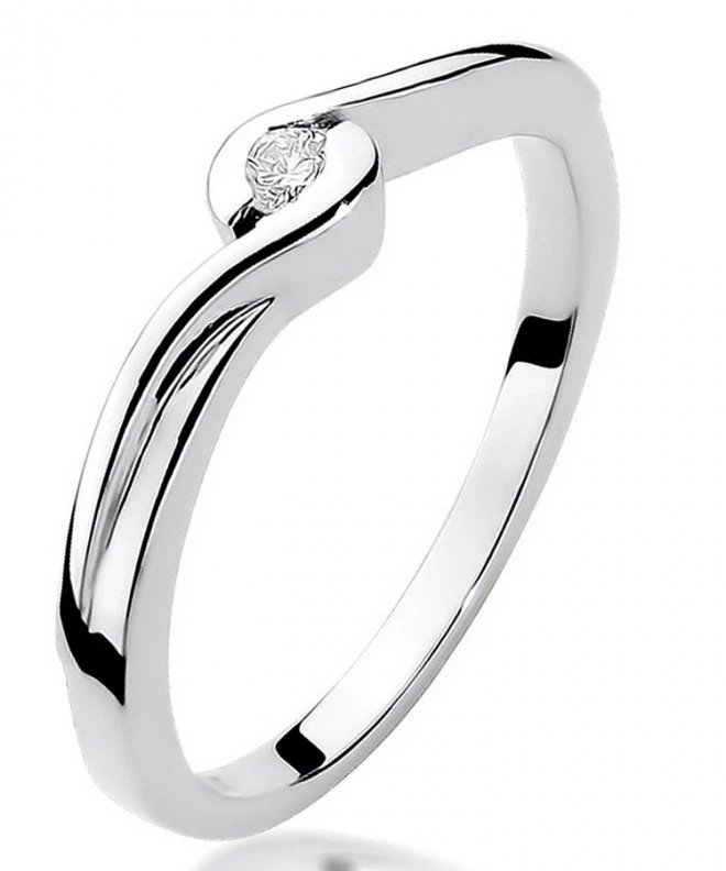 Bonore - Fehér Arany 585 - Gyémánt 0,05 ct gyűrű 106816