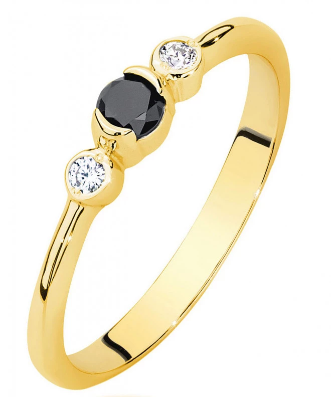 Bonore - Arany 585 - Fekete Gyémánt 0,12 ct gyűrű 93383