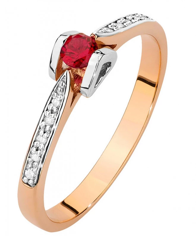 Bonore - Rózsaszín Arany 585 - Rubin 0,15 ct gyűrű 104782
