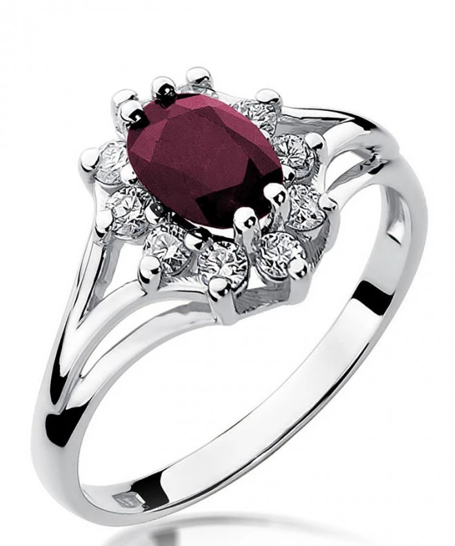 Bonore - Fehér Arany 585 - Rubin 1 ct gyűrű 121343