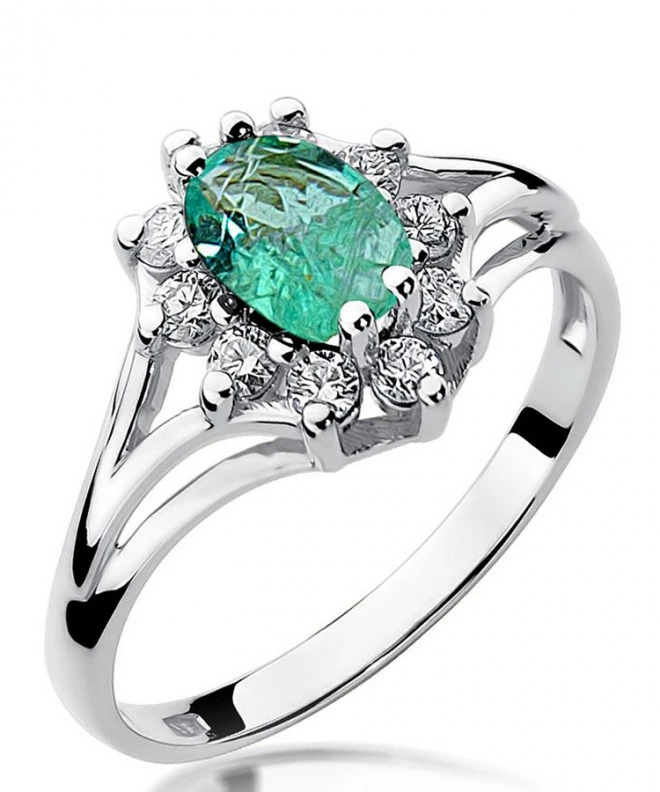 Bonore - Fehér Arany 585 - Smaragd 0,8 ct gyűrű 124439