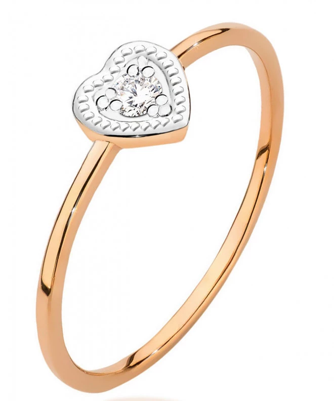 Bonore - Rózsaszín Arany 585 - Gyémánt 0,02 ct gyűrű 102715