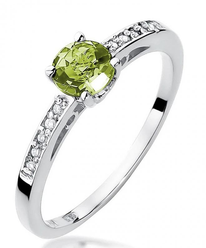 Bonore - Fehér Arany 585 - Olivin 0,6 ct gyűrű 120328