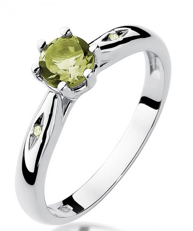 Bonore - Fehér Arany 585 - Olivin 0,6 ct gyűrű 120329