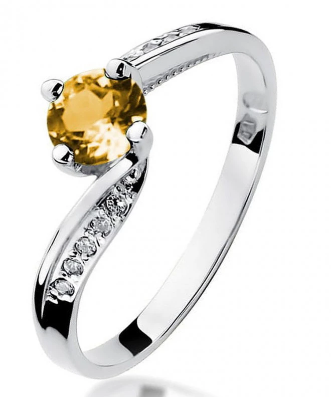 Bonore - Fehér Arany 585 - Citrin 0,5 ct gyűrű 119296