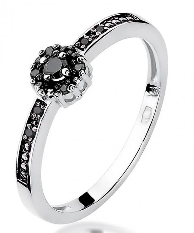 Bonore - Fehér Arany 585 - Fekete Gyémánt 0,02 ct gyűrű 119310