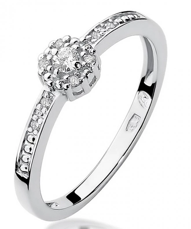 Bonore - Fehér Arany 585 - Gyémánt 0,02 ct gyűrű 107863