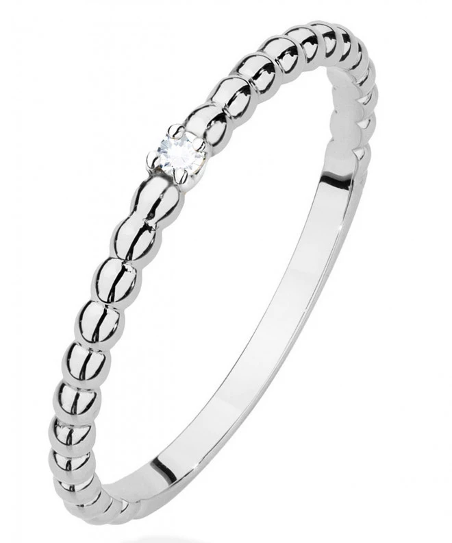 Bonore - Fehér Arany 585 - Gyémánt 0,02 ct gyűrű 106807