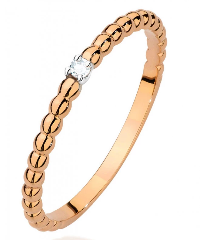 Bonore - Rózsaszín Arany 585 - Gyémánt 0,02 ct gyűrű 102711