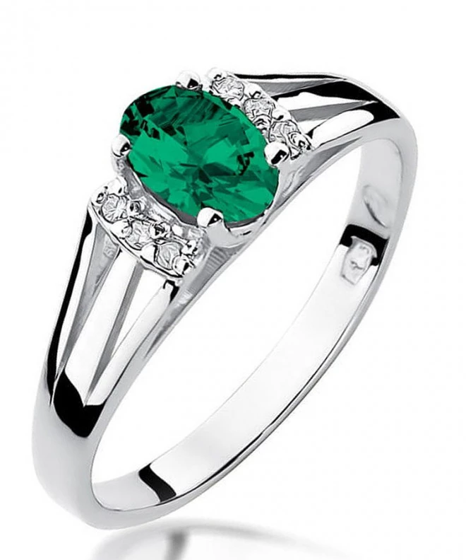Bonore - Fehér Arany 585 - Smaragd 0,4 ct gyűrű 124435