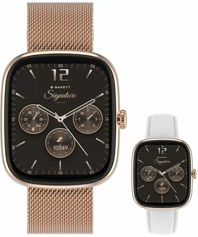 Garett Signature Flow Rose Gold Mesh SET női okosóra 5904238485040