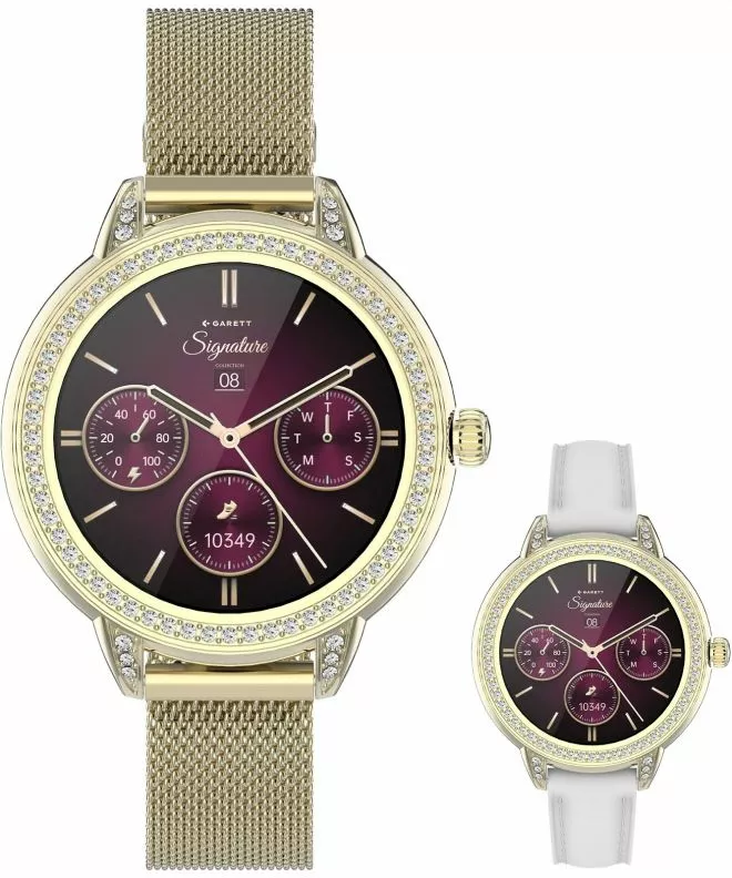 Garett Signature Stella Gold Mesh SET női okosóra 5904238485125