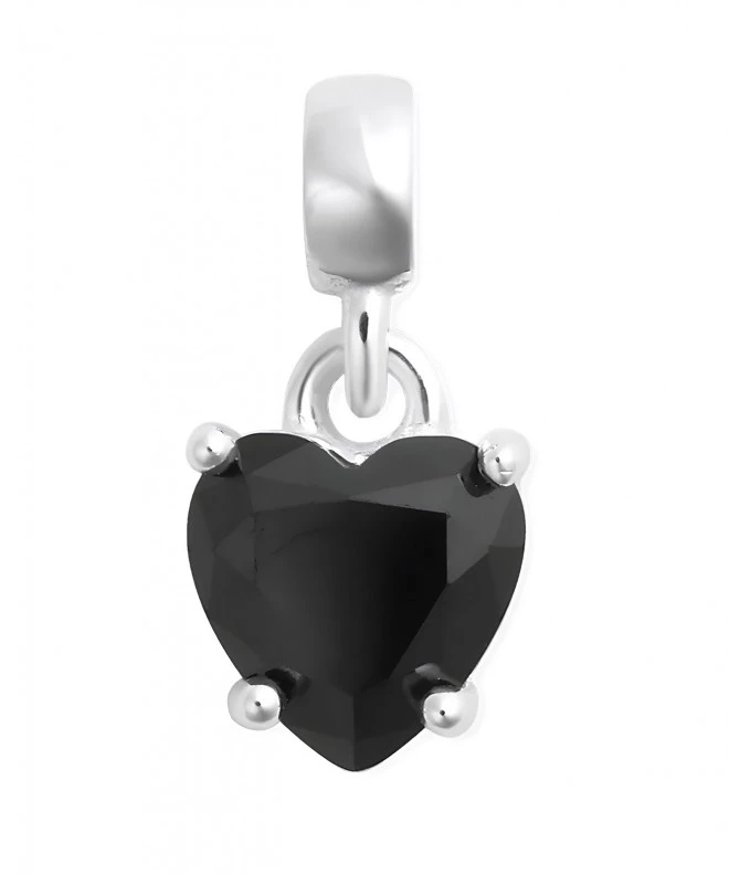 Daniel Wellington Heart Black Crystal Charm Silver medál DW00401052