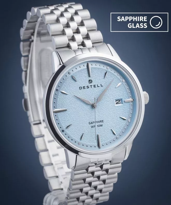 DESTELL Pictor Ice Blue Silver Steel Sapphire férfi karóra PT405-05-205J