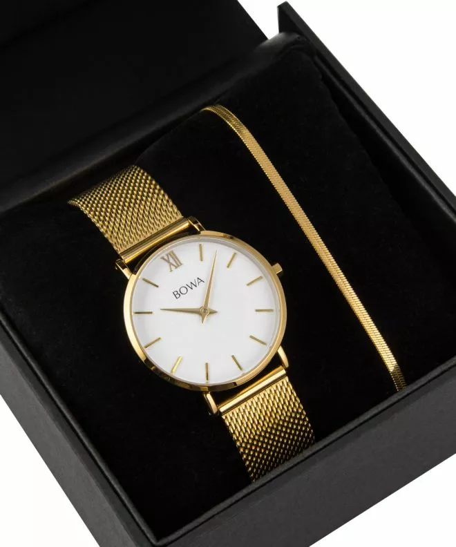 BOWA London White-Gold 33 Gift Set (óra + karkötő) LO334-24-164M-419-03