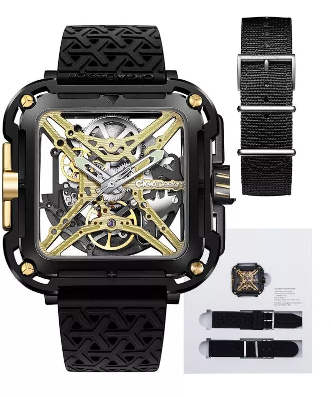Ciga Design X Series Gorilla Black DLC & Gold Titanium Automatic Férfi Karóra X021-BLGO-W25BK