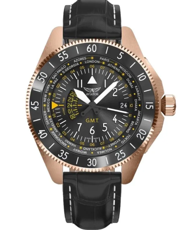 Aviator Airacobra GMT férfi karóra V.1.37.2.307.4