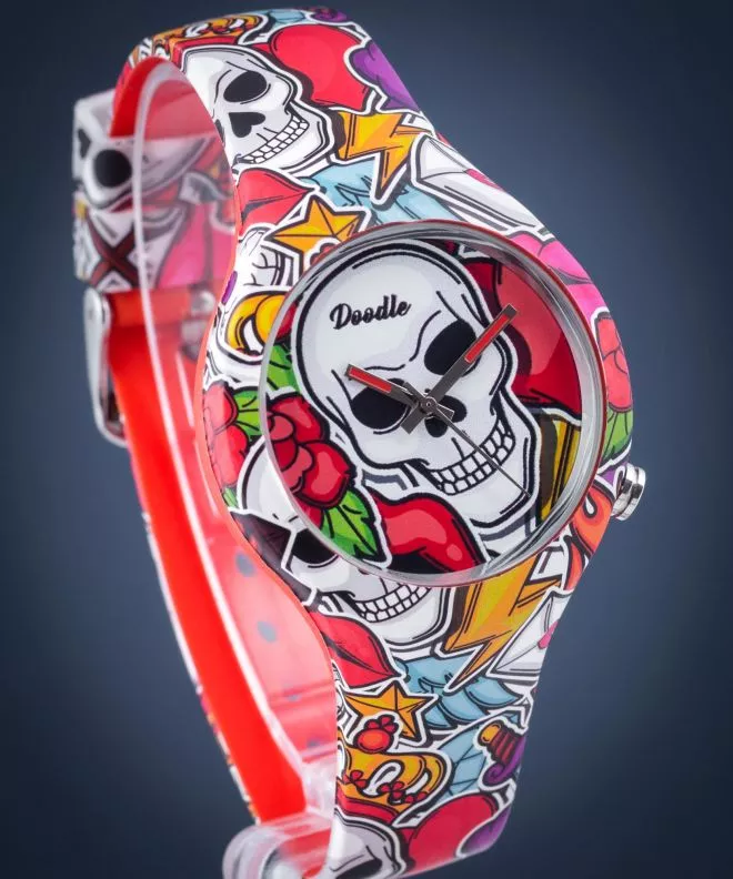 Doodle Skull Mood Unisex Karóra DOSK003