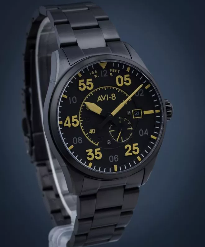 AVI-8 Spitfire Type 300 Automatic Midnight Chrome Yellow Férfi Karóra AV-4073-33