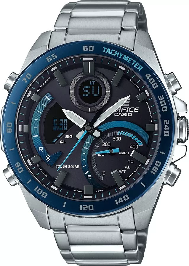 Casio Edifice Premium Bluetooth Sync LCD Chrono Tough Solar férfi karóra ECB-900DB-1BER