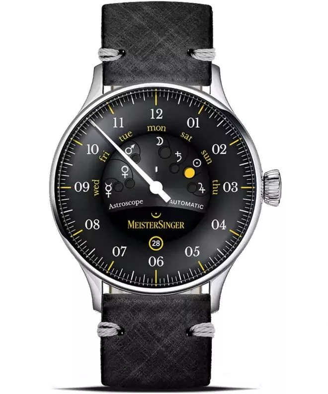 Meistersinger Astroscope Black/Yellow Automatic Limited Edition férfi karóra S-AS902Y_SVSL01