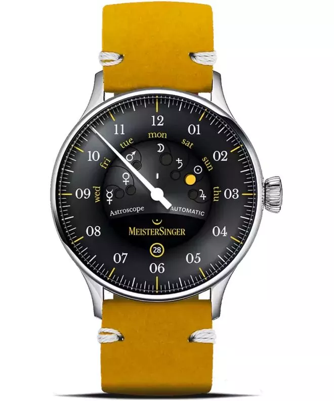 Meistersinger Astroscope Black/Yellow Automatic Limited Edition férfi karóra S-AS902Y_SVSL018