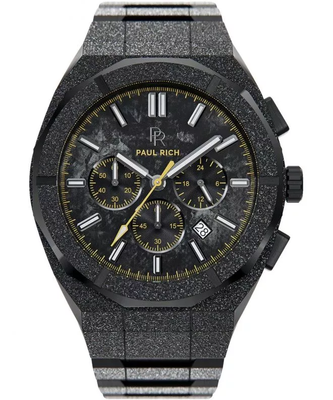 PAUL RICH Motorsport Frosted Carbon Yellow Chronograph Limited Edition férfi karóra 658860230909